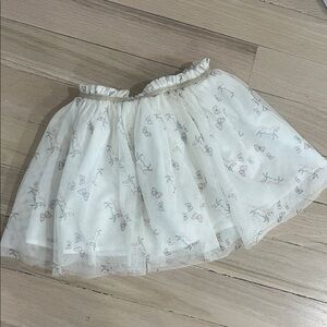 Carter's White Tulle Skirt with Gray Print